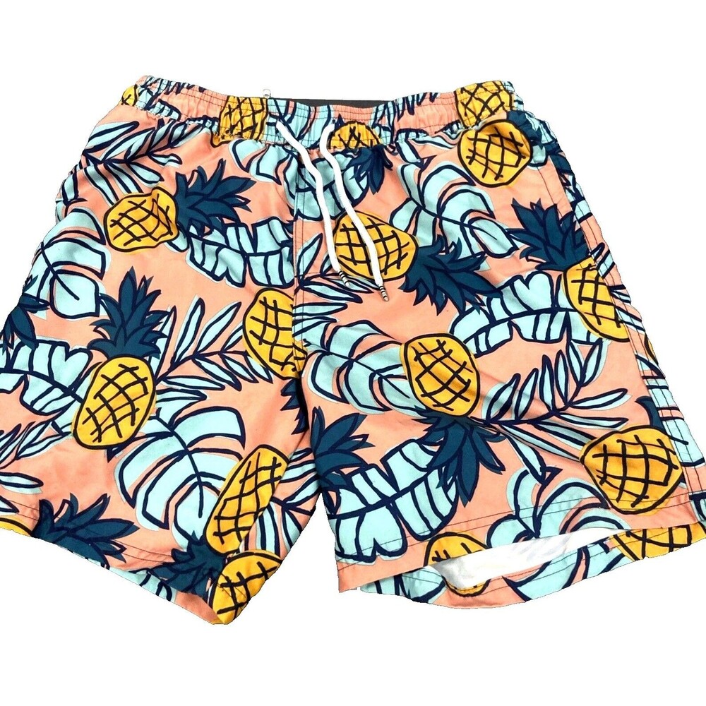 Original Med Elastic  Waist Fruit Punch Pool Shorts Coral Pink M Pool Gear Beach
